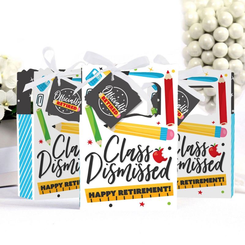 Big Dot of Happiness Teacher Retirement - Happy Retirement Party Favor Boxes - Set of 12, 3 of 6