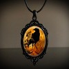 Gothic Bat Glass Pendant Necklace With Rope Chain For Punk Witch Victorian Jewelry Accessories - 3 of 4
