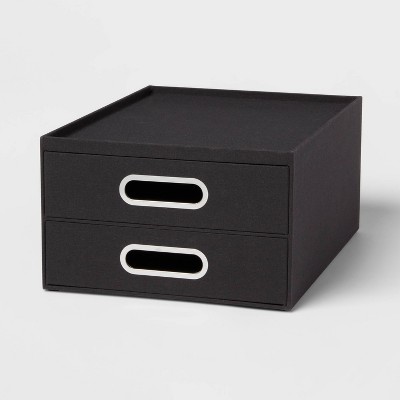 Canvas Desk Storage Box Set of 2 Cream - Brightroom™