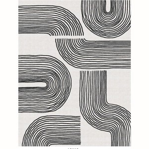 Machine Washable Area Rugs with Non-Slip Backing - Soft Vintage Farmhouse Grid Pattern No Shedding Low Pile Carpet for Living Room - 1 of 1