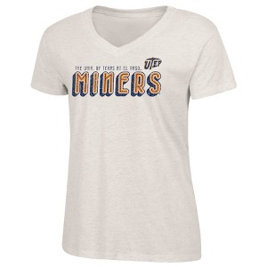 NCAA UTEP Miners Women's Oatmeal V-Neck T-Shirt - 1 of 3
