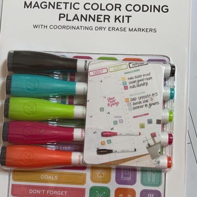 U Brands 68pc Magnetic Color Coding Planner Kit With Dry Erase