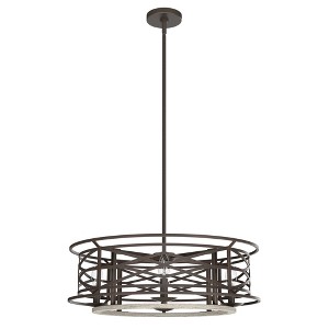 Hunter 24" Langwood Ceiling Light Onyx Bengal Finish - 4-Light Chandelier with Regency Design for Indoor Use - 1 of 4
