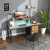 Itopfox Reversible Gaming Desk with LED Lights and Power Outlets, Home Office Desk with Monitor Stand, Computer Desk with Fabric Drawers - 2 of 4