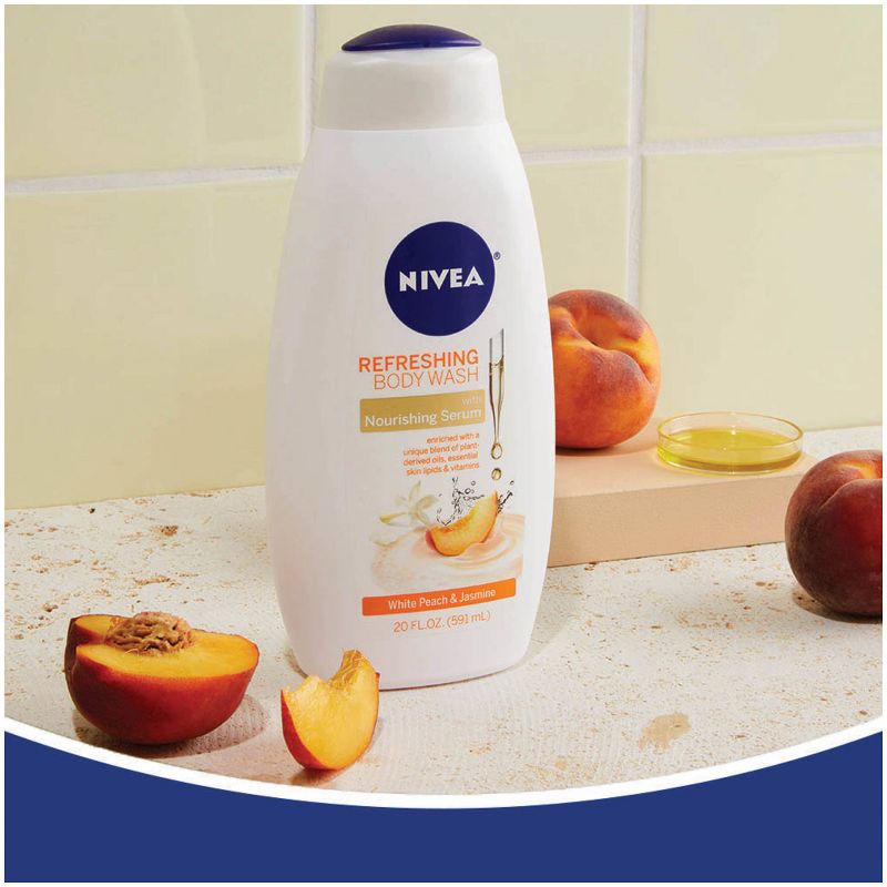 Nivea White Peach and Jasmine Refreshing Body Wash for Dry Skin - 20 fl oz, 4 of 10
