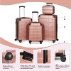 Gulches Luggage Sets, Hardshell 4pc Luggage Hardside Lightweight Durable Suitcase sets Spinner Wheels Suitcase with TSA Lock (12/20/24/28),ROSE GOLD - 3 of 4