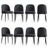 Set of 8 Upholstered Dining Chairs, Modern Linen Dining Room Chairs with Metal Legs, Armless Padded Seat for Kitchen & Dining Table-Maison Boucle - 2 of 4
