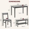 Dining Table Set for 4, Modern Kitchen Table with Chairs and Bench for Small Space, 4-Person Dining Room Table Set with Metal Frame and Storage Rack - 2 of 4