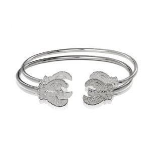 Better Jewelry, .925 Sterling Silver Phoenix West Indian Bangles, 1 pair - 1 of 2