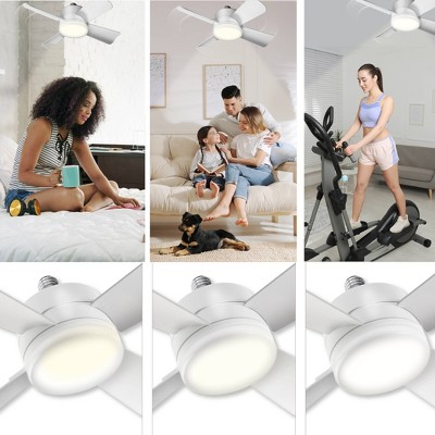 Bright White 6" LED Ceiling Fan with Remote and 4 Blades