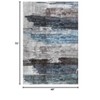 Itopfox Modern Abstract Deep Blue Gray Area Rug for Living Room Machine Washable Non-Slip Low-Pile Contemporary Indoor Floor Carpet for Bedroom - 2 of 4