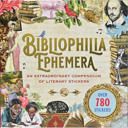 Bibliophilia Ephemera Sticker Book - (Paperback)
