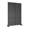 Lirago Metal Outdoor Privacy Screen Freestanding Patio Decorative Screens 72"x47" Black - 4 of 4
