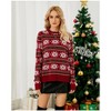 KOJOOIN Women's Christmas Snowflake Knit Sweater Long Sleeve Crewneck Lightweight Cozy Pullover Festive Winter Comfort Top - 4 of 4