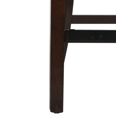 Eleni Beige Linen Tufted Wingback Counter Stools, Set of 2