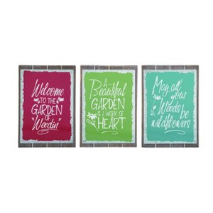 Transpac MDF Garden Quote Decor Set of 3 Spring Home Decorations - 1 of 1