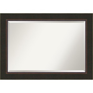 Amanti Art Milano Bronze Beveled Wood Bathroom Wall Mirror - 1 of 4