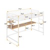 Twin Metal Loft Bed with Desk and Shelve,White - 4 of 4