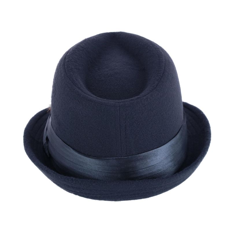 Kenny K Men's Dressy Faux Felt Fedora with Feather, 4 of 5