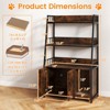 Costway Cat Litter Box Enclosure with Storage Shelves Scratching Pad Charging Station Coffee/Gray/Walnut - 3 of 4