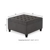NicBex Square Storage Ottoman,Upholstered Button Tufted Coffee Table with Nail Trims for Living Room,Bedroom,Office - 3 of 4