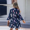 Women's Long Sleeve Floral V Neckline At Knee Length Dress - Cupshe - 4 of 4