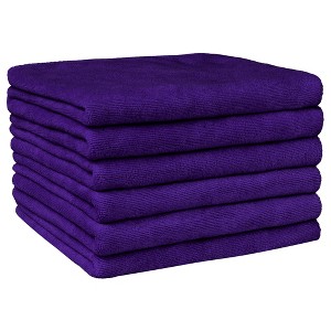 Unique Bargains Cleaning Absorbent Microfiber Quick Drying Kitchen Towels 6 Pcs - 1 of 4