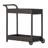 Maliang Brown Kitchen Bar&Serving Cart with Wheels, 2 -Tier Storage Shelves - 2 of 4