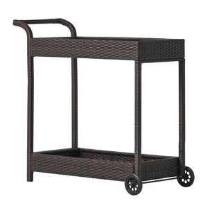 Vynxaria Bar Serving Carts, Mobile Entertaining Solution with Handle, 38.25"W x 19"D x 35.5"H - 1 of 4