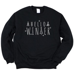 Simply Sage Market Women's Graphic Sweatshirt Hello Winter Trees - 1 of 3