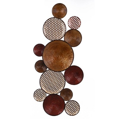 Nobu Circle Finishes Framed Wall Canvas Bronze - StyleCraft