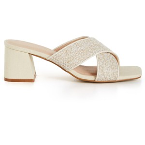 Women's Plus Size WIDE FIT Tuscany Slide - cream | CITY CHIC - 1 of 4