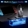 Bestier 42" Wide L-Shaped Gaming Desk with Power Outlets LED Lights and Reversible Storage Shelves & Hooks - 2 of 4