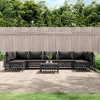 vidaXL Patio Lounge Set, 8-Piece, Anthracite - Modular Design with Thickly Padded Cushions, Powder-Coated Steel Frame, Ideal for Garden and Balcony - 2 of 4