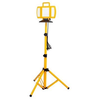BRIGHTLIVING LED Tripod Work Light, Portable Waterproof Construction Lamp with Foldable Base - Dimmable & USB Rechargeable, 7500 Lumens