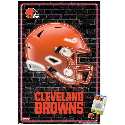 Trends International Nfl Cleveland Browns - Neon Helmet 23 Unframed Wall  Poster Print Clear Push Pins Bundle 22.375' X 34' : Target