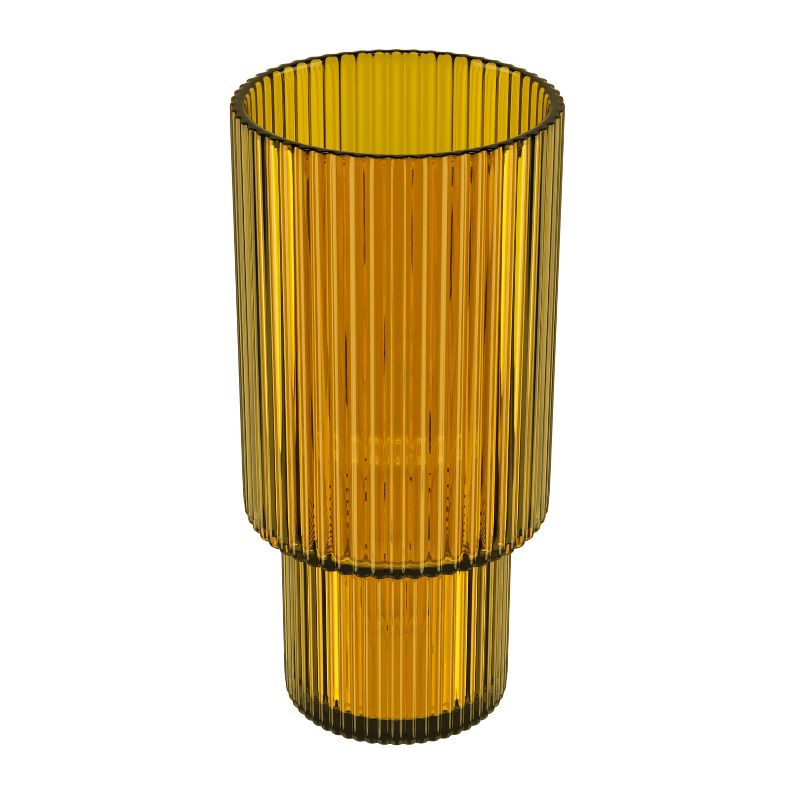 American Atelier Vintage Art Deco 11 oz. Fluted Drinking Glasses 4-Piece, Unique Cups for Weddings, Cocktails or Bar, Ribbed Glass Cup, 2 of 7