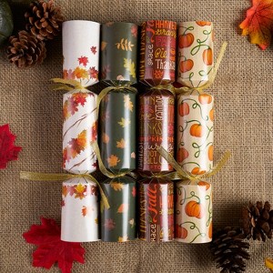 Joyfy Thanksgiving Party Favor No-Snap Crackers Poppers, Party Games Cracker, Party Table Favor Set Holiday Cracker with Joke Dice & Gifts - 1 of 4