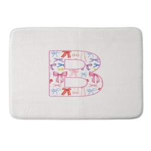 Deny Designs April Lane Art Fancy Bow Monogram Memory Foam Bath Mat - 1 of 4