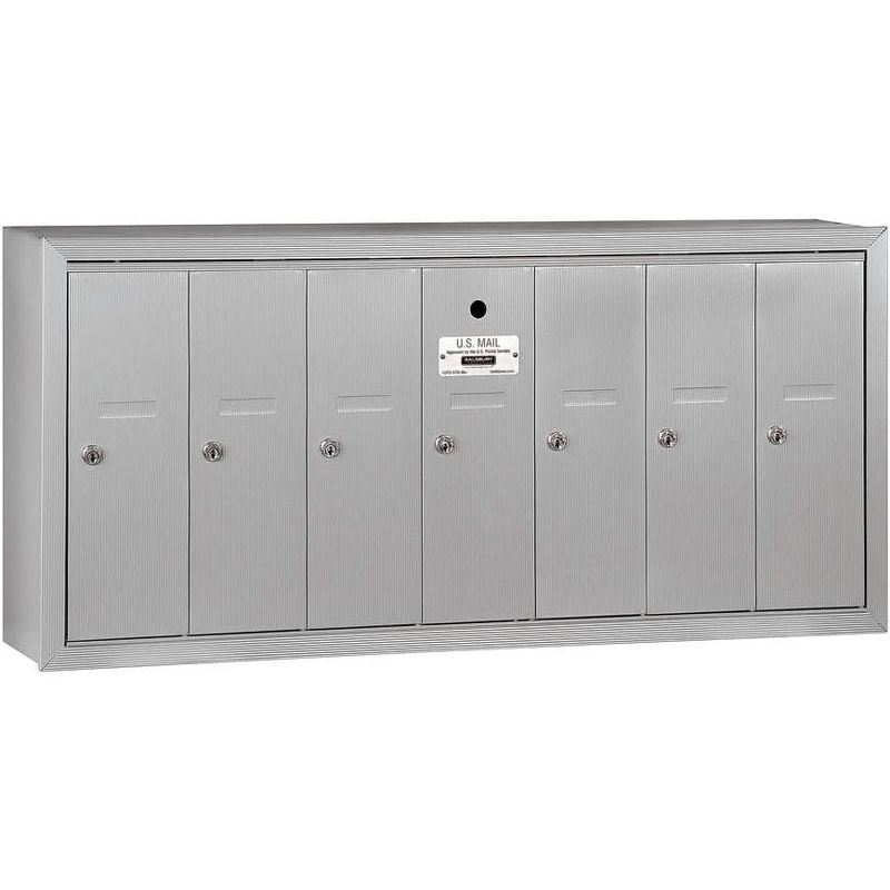 Salsbury Industries Vertical Mailbox - 7 Doors - Aluminum - Surface Mounted - USPS Access, 1 of 2