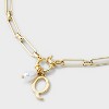14K Gold Dipped Pearl Charm on Chain Initial Necklace - A New Day Gold - 4 of 4