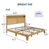 Coucheta Rattan Bed Frame Queen with LED Lights, Boho Wood Queen Bed Frame with Storage Headboard, Natural Rattan, Silent Slats, No Box Spring Needed - 2 of 4