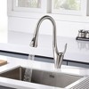 SUMERAIN Brushed Nickel Kitchen Sink Faucet, High-Arc Kitchen Faucet with Pull Down Sprayer, Lead Free - 3 of 4