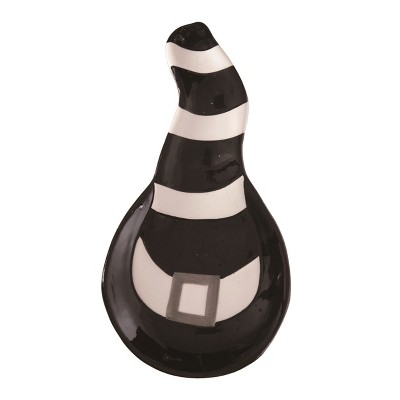 Transpac Dolomite 8.75 in. Multicolor Halloween Witch Hat Spoon Rest