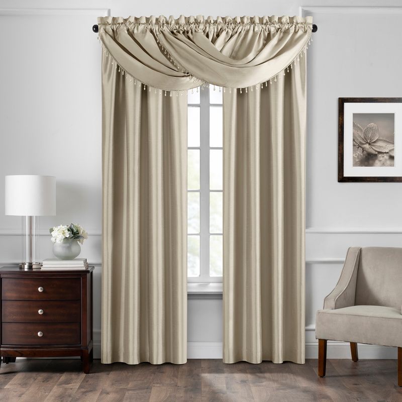 Colette Faux Silk Blackout Single Window Curtain Panel - Elrene Home Fashions, 2 of 7