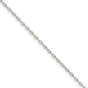Black Bow Jewelry 1.4mm Sterling Silver Solid Beveled Oval Cable Chain Necklace - 1 of 4