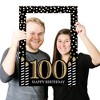 Big Dot of Happiness Adult 100th Birthday - Gold - Birthday Party Selfie Photo Booth Picture Frame & Props - Printed on Sturdy Material - 3 of 4