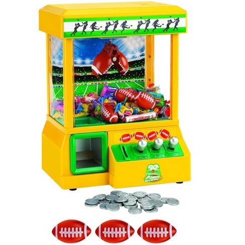 KOVOT Mini Arcade Claw Grabber Machine with Retro Carnival Music & 3 Mini  Footballs Included - Yellow