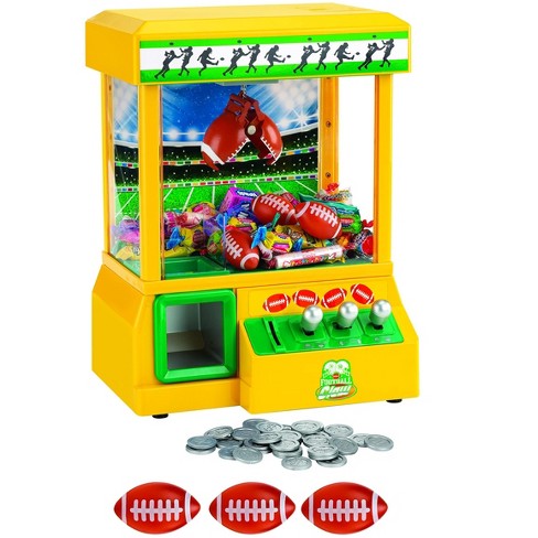 Kovot Mini Arcade Claw Grabber Machine With Retro Carnival Music 3 Mini Footballs Included Yellow Target