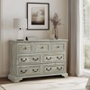 HDZNVF Farmhouse 7 Drawers Dresser for Bedroom, Rustic Chest of Drawers with Natural Texture, Antique White - 2 of 4